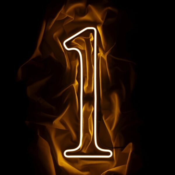 Neon Cyfra 1 (roczek, pierwsze urodziny)