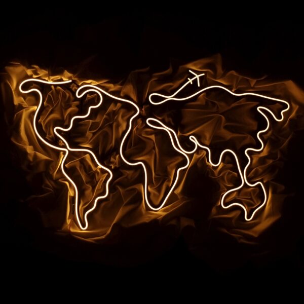 Neon Mapa Świata